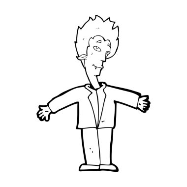 karikatür mutlu vampir