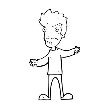 karikatür gergin adam