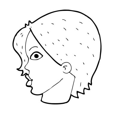 çizgi film kadın yüzü