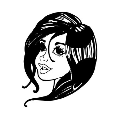 Çizgi film güzel kadın yüzü