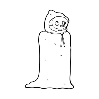 Çizgi film, ürkütücü cadılar bayramı kostümü.