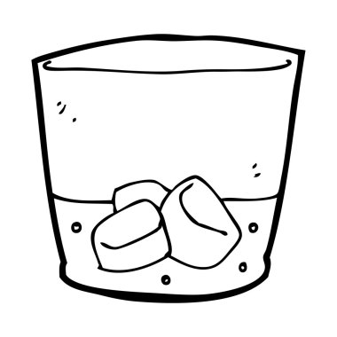 karikatür viski bardağına