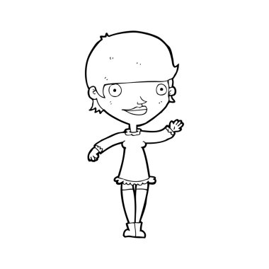 sallanan kadın karikatür