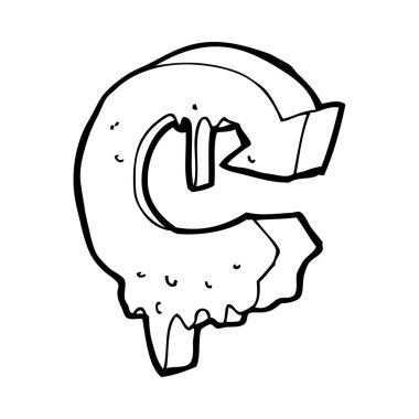 karikatür erime geri dönüşüm sembolü