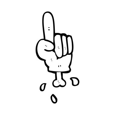 Cadılar Bayramı el işaret eden karikatür