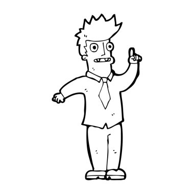 Fikri olan çizgi film adamı.