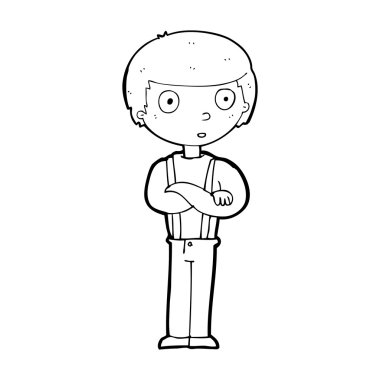 çapraz kolları olan çizgi film çocuk