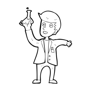 karikatür mutlu bilim adamı