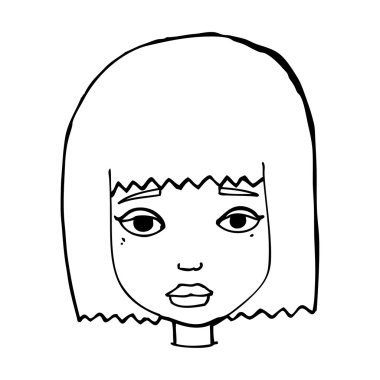 çizgi film kadın yüzü