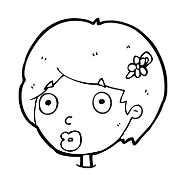 Çizgi film kadın yüzüne şaşırdı