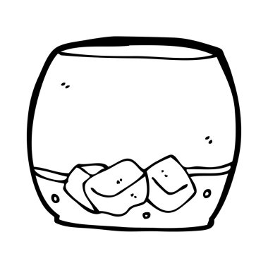 karikatür viski bardağına