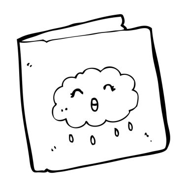 Bulut desenli çizgi film kartı