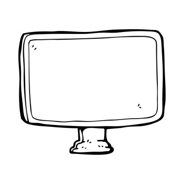 karikatür bilgisayar ekranı