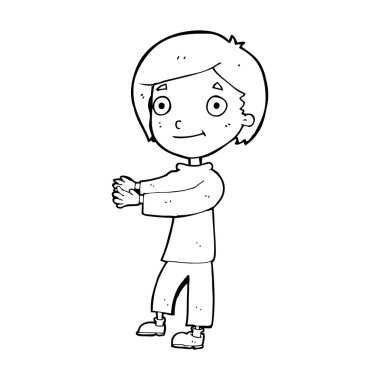 karikatür mutlu çocuk