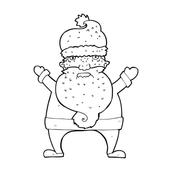 Cartone animato brutto Babbo Natale — Vettoriale Stock