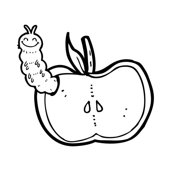 Böcekli çizgi film elması — Stok Vektör