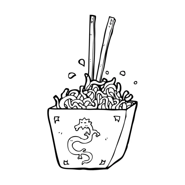 箱の中の漫画の麺 — ストックベクタ