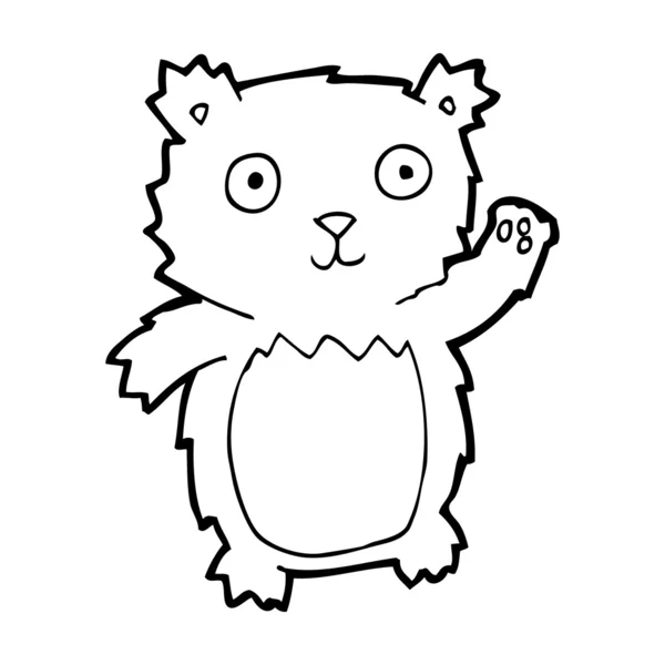 Urso de pelúcia acenando desenhos animados —  Vetores de Stock