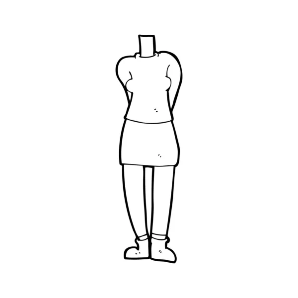 Cartone animato corpo femminile — Vettoriale Stock