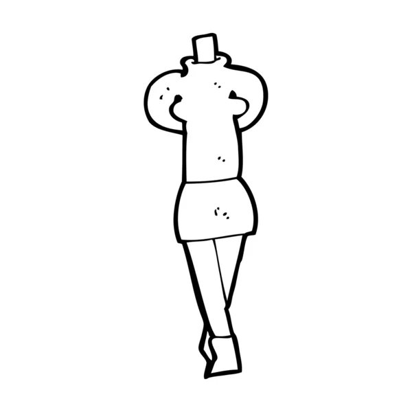 Cartone animato corpo femminile — Vettoriale Stock