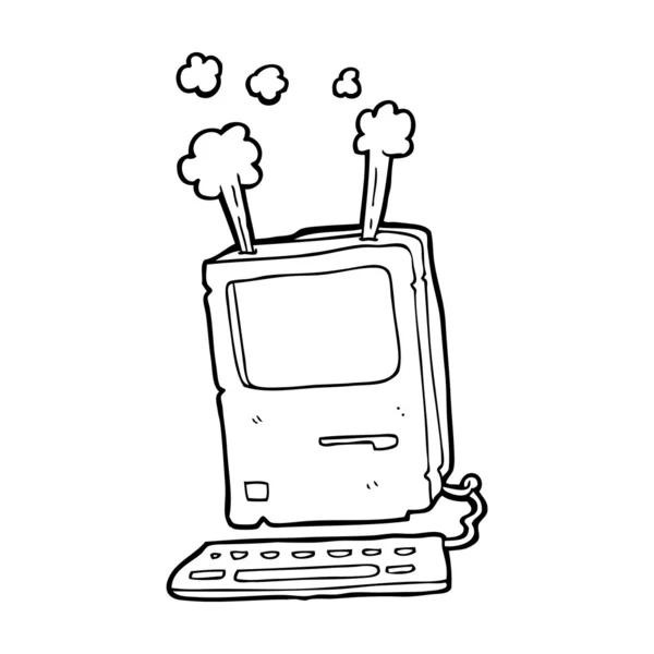 Cartoon old computer — Stock Vector