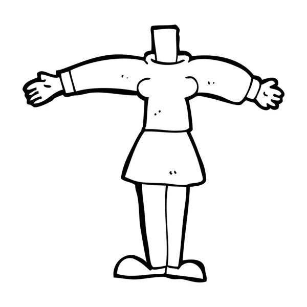 Dessin animé corps féminin — Image vectorielle