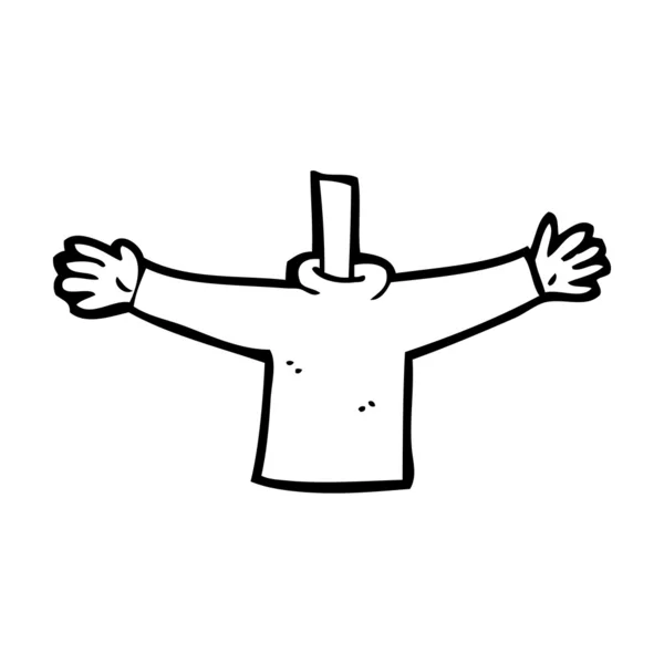 Cartoon body waving arms — Stock Vector