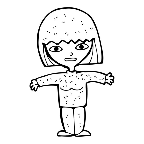 Cartoon woman with open arms — Stock Vector