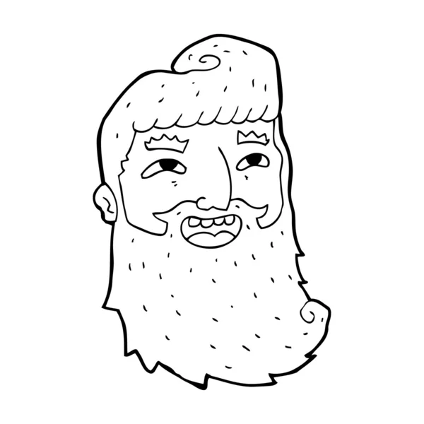 Hombre de dibujos animados con la barba riendo — Vector de stock