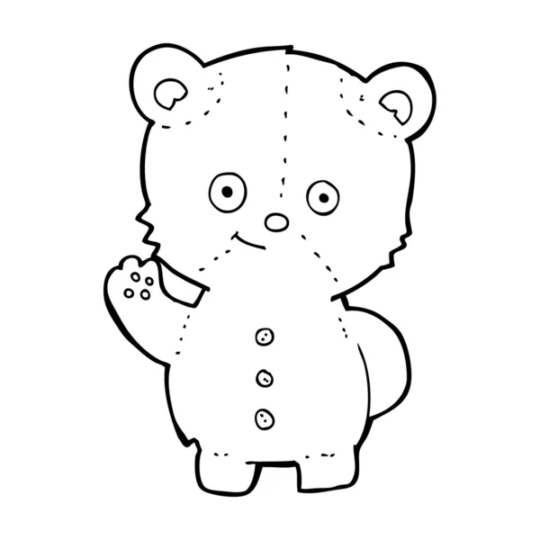 Dibujos animados oso de peluche ondeando — Vector de stock