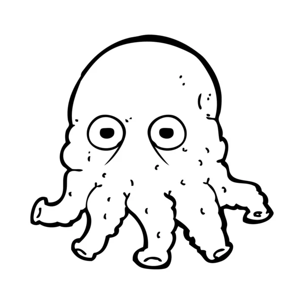 Dibujos animados cara de calamar extranjero — Archivo Imágenes Vectoriales