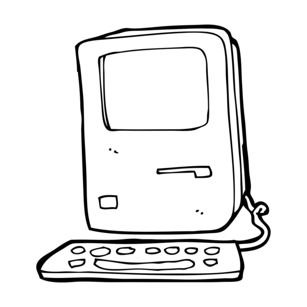 漫画の古いコンピューター — ストックベクタ