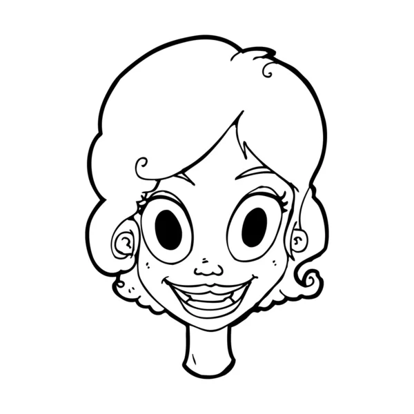 Mujer feliz de dibujos animados — Vector de stock