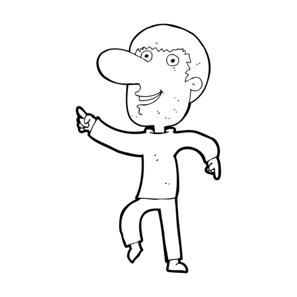Cartone animato felice uomo ballare — Vettoriale Stock
