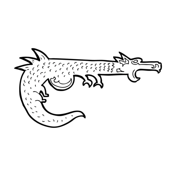 Dessin animé dragon médiéval — Image vectorielle