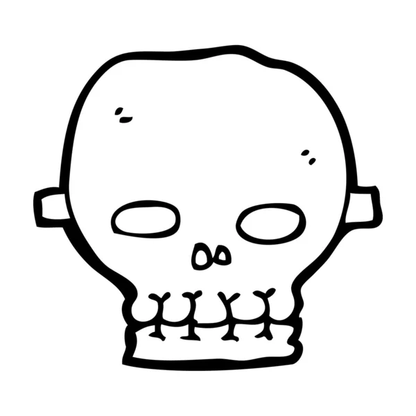 Caricatura espeluznante máscara de cráneo — Vector de stock