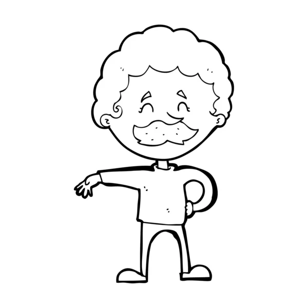 Kreslený muž dělá tábornické gesto — Stockový vektor
