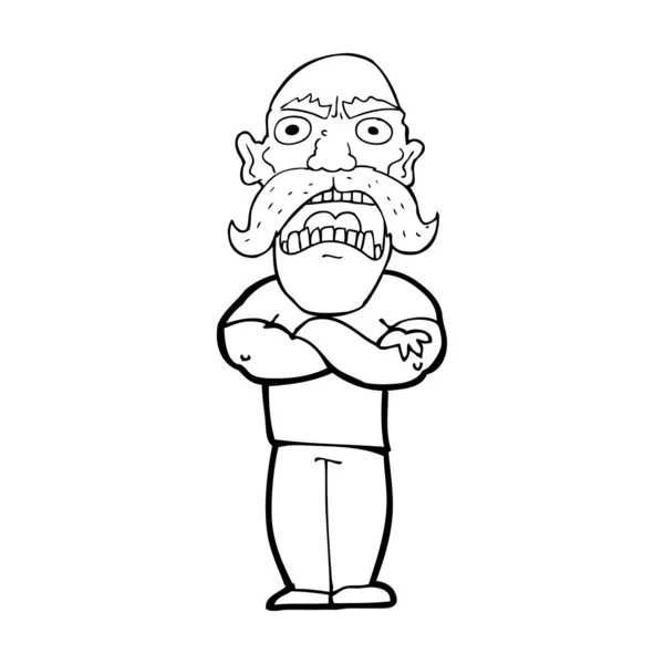 Desenhos animados homem zangado — Vetor de Stock