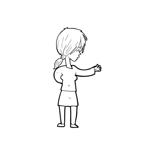 卡通女人打手势 — 图库矢量图片