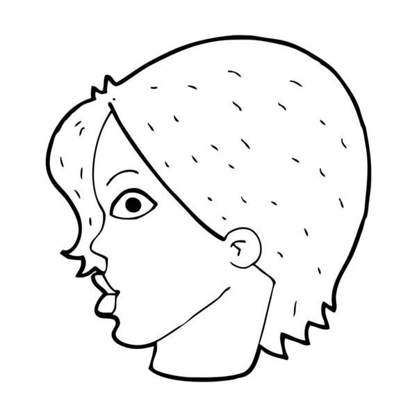 Γυναικείο πρόσωπο κινουμένων σχεδίων — Διανυσματικό Αρχείο