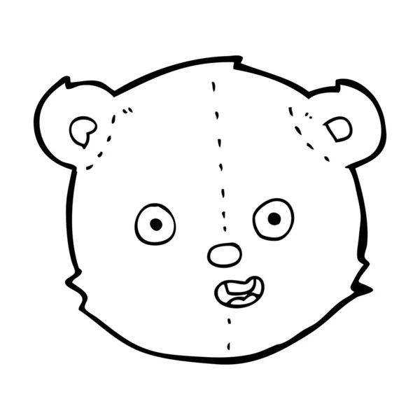 Dibujos animados osito de peluche cabeza — Vector de stock