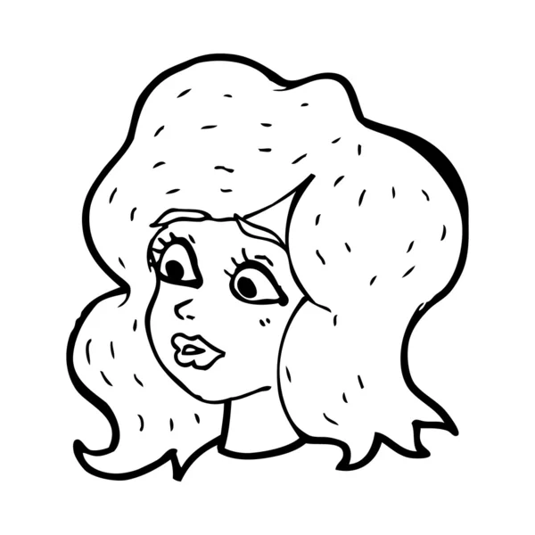 Femme dessin animé regardant préoccupé — Image vectorielle