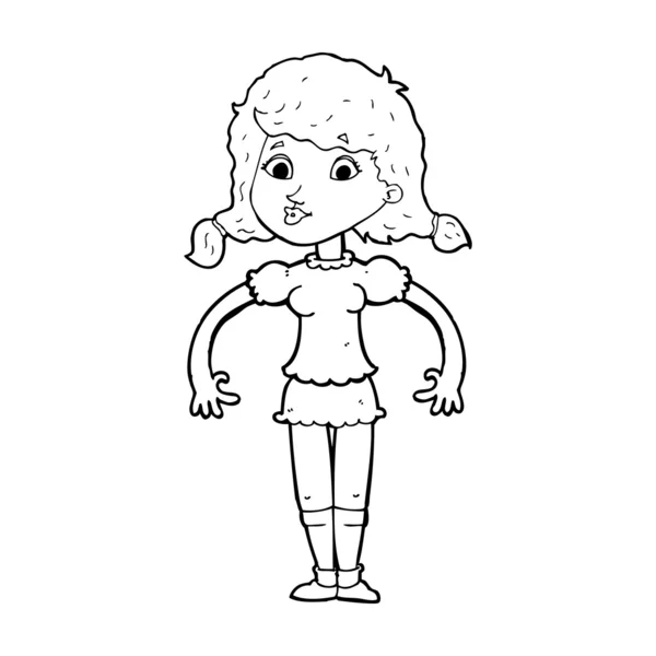 Dibujos animados chica bonita — Vector de stock