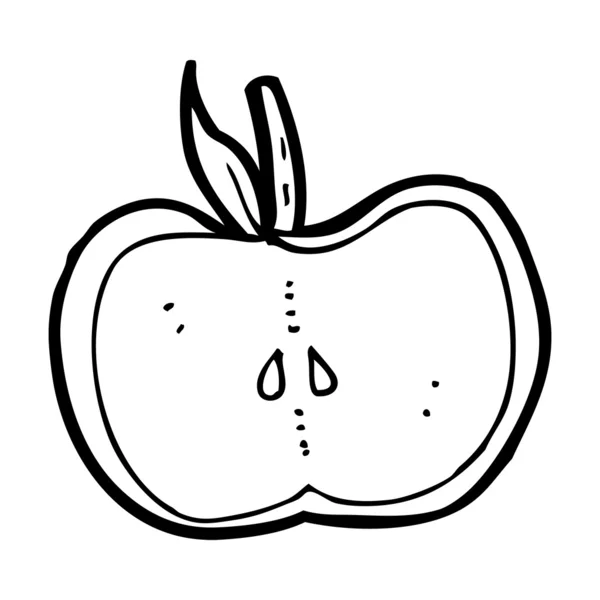 Dessin animé pomme moitié — Image vectorielle