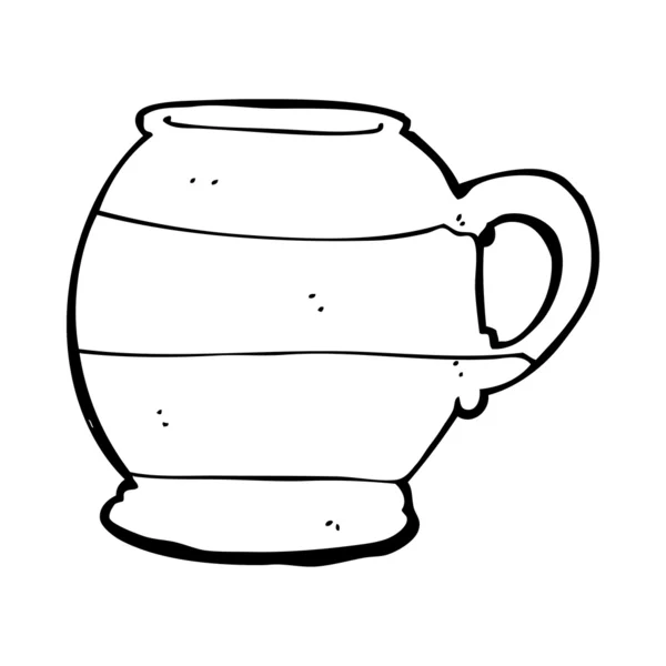 Tasse de style ancien dessin animé — Image vectorielle