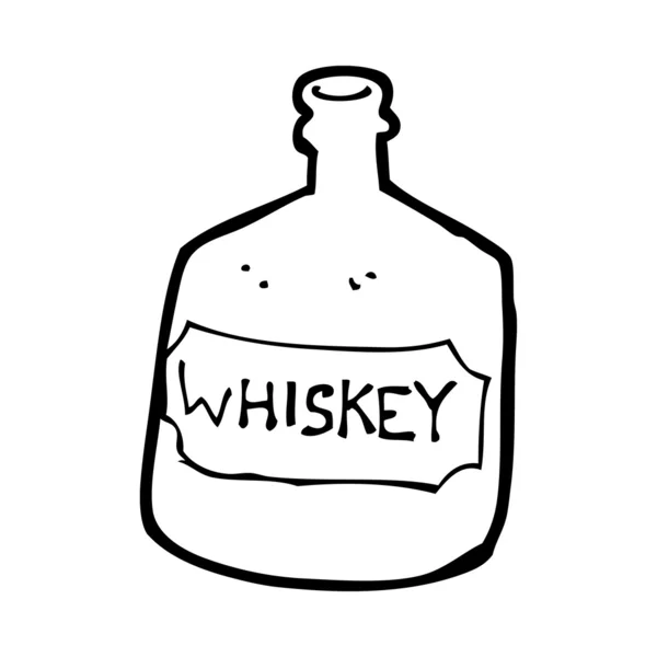 Botella de whisky viejo de dibujos animados — Vector de stock