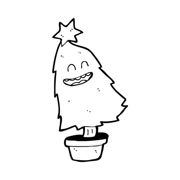 Cartoon tanzender Weihnachtsbaum — Stockvektor