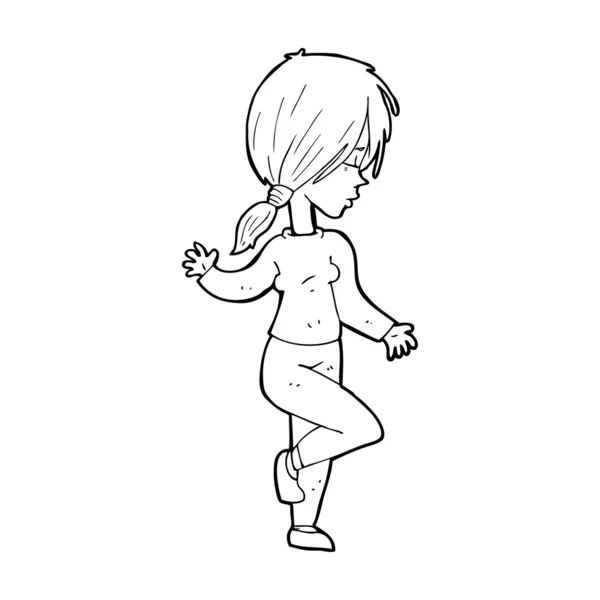 Cartoon meisje dansen — Stockvector