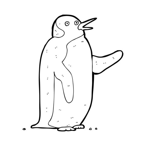 Pingüino de dibujos animados ondeando — Archivo Imágenes Vectoriales