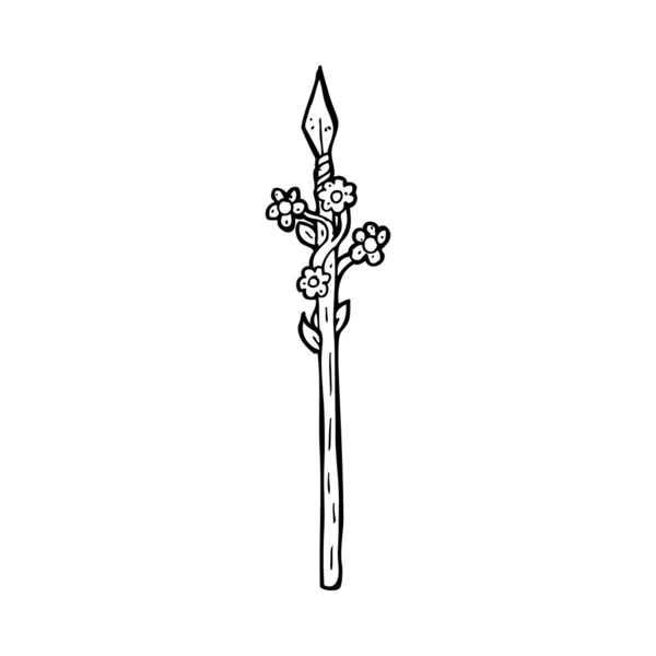 Caricatura floración lanza — Archivo Imágenes Vectoriales